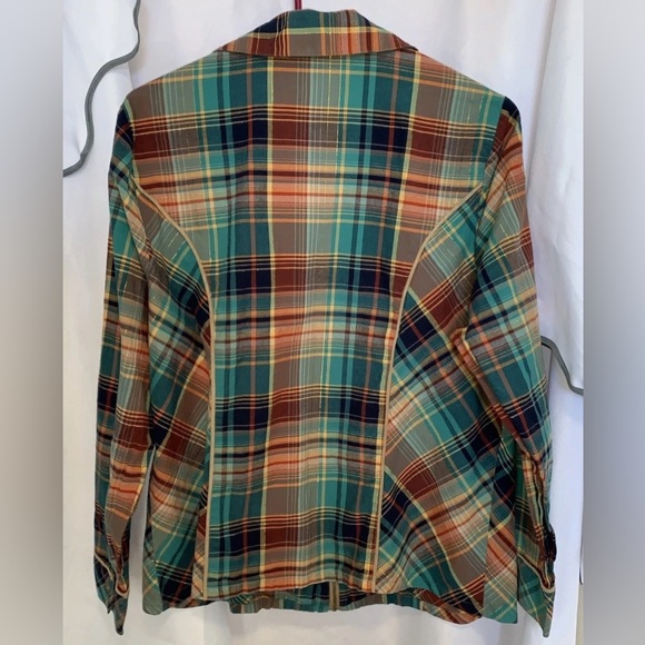 CJ Banks Multicolor Plaid Shirt Women’s Size X 99% Cotton - Picture 2 of 8